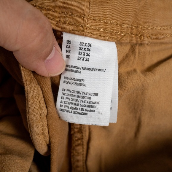 American Eagle Pants Mens 32x30* Brown Original Straight Khaki Preppy Chino - Picture 4 of 7